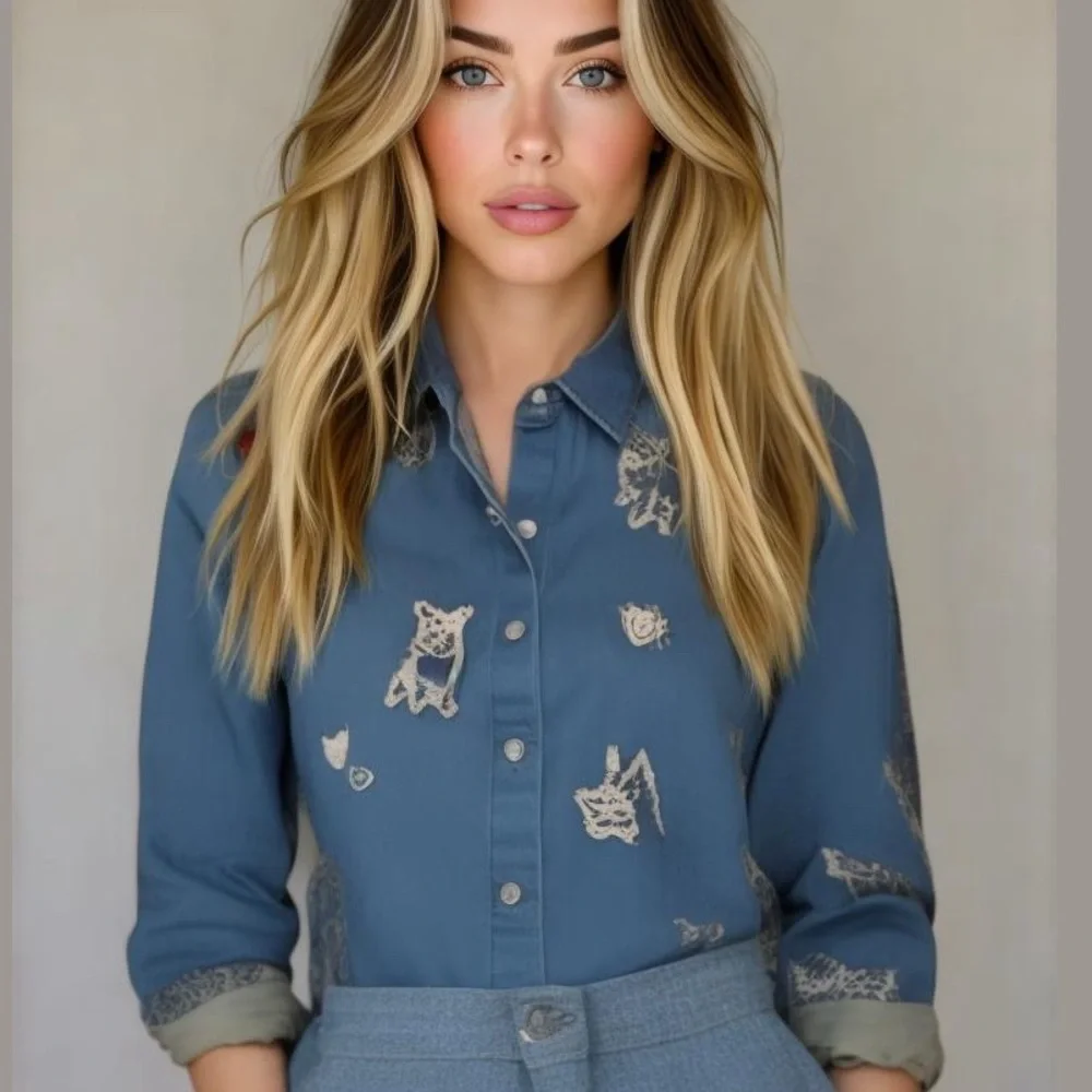 Johnny Was “For dog lovers only” pearl button embroidered western shirt NWT RARE - Picture 2 of 12